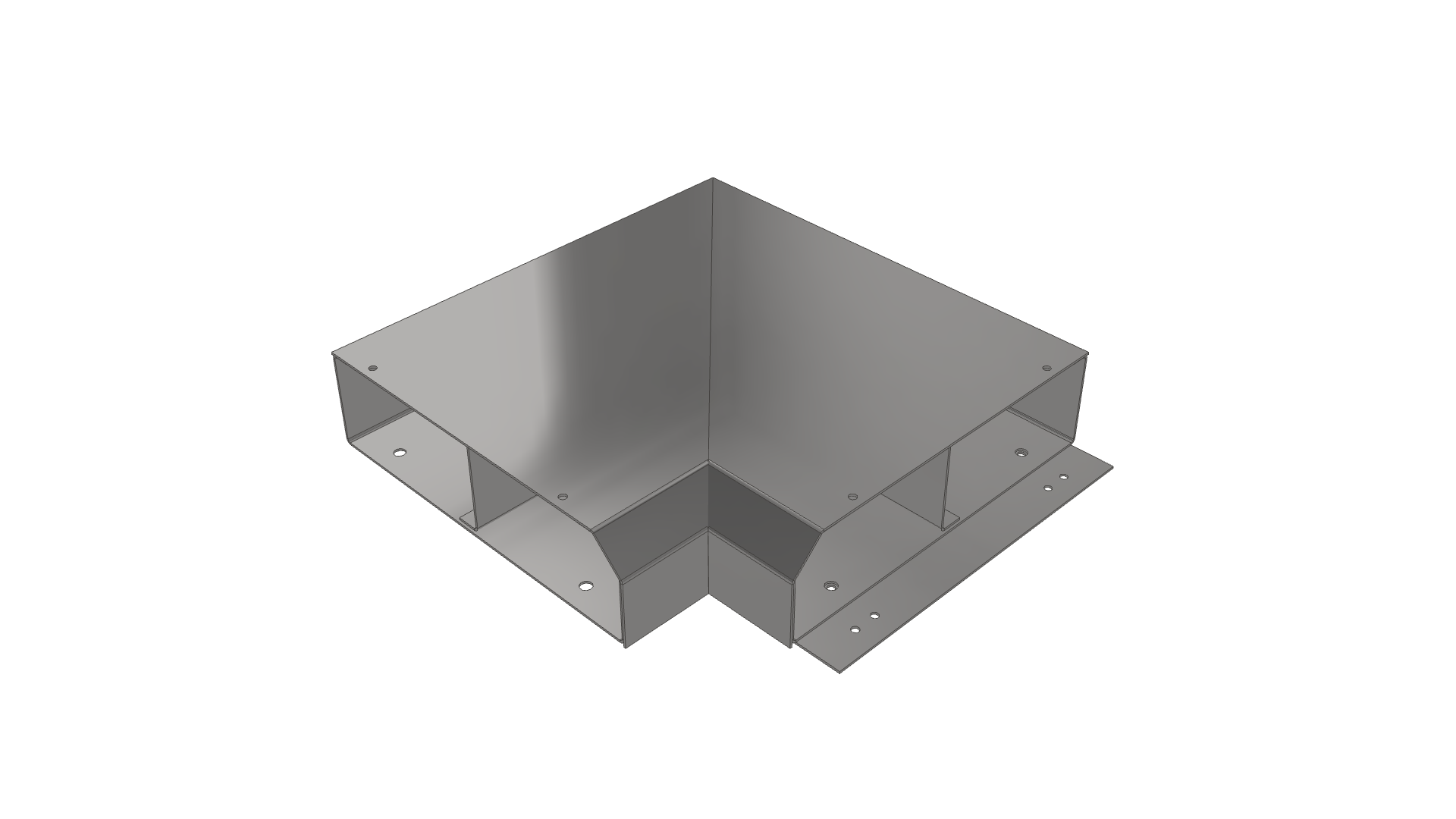 Flytec Top Chamfer Skirting Trunking 90° Flat Bend Up