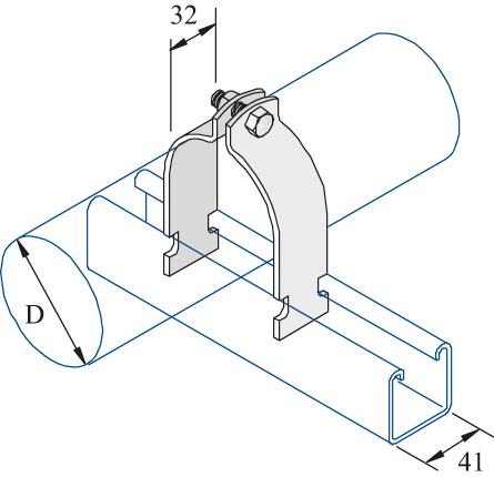 M1108-M1155 - Pipe Clamps For Unistrut Channel | Unistrut