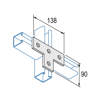 P1031 - FLAT T FITTING | Unistrut